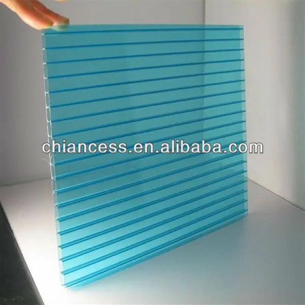 
6mm Polycarbonate Hollow Sheet Twin-wall PC Sheet for 10years guarantee 