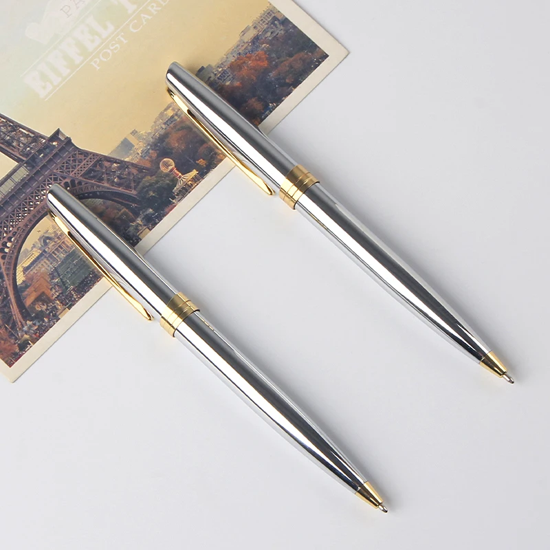 Luxury steel pen with custom logo metal pen ball steel pen canetas