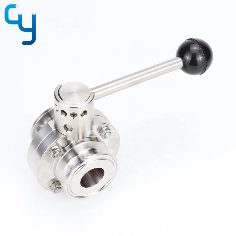 SS316L SS304 stainless steel sanitary manual butterfly valve