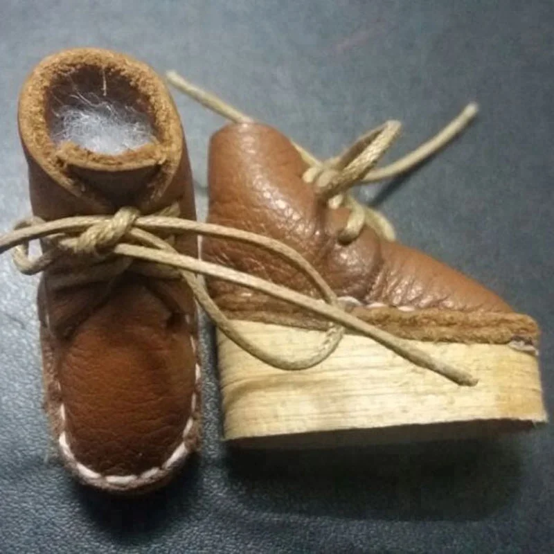 Handmade 100% real leather 3.8cm doll shoes for 12 inch Blythe Mini Size Doll Boots