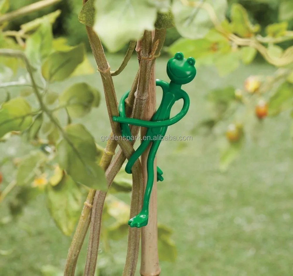 2 PC Fun Flexible Reusable Plastic Garden Frog Twist Tie