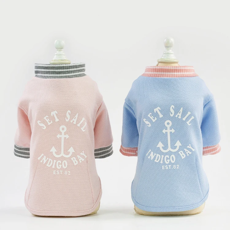 China Low MOQ Wholesale Cotton Dog Clothes Apparel with Sleeves dog shirt blank