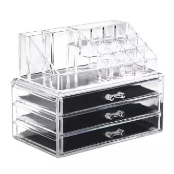 Iangel wholesale customized clear acrylic makeup organizer with drawers