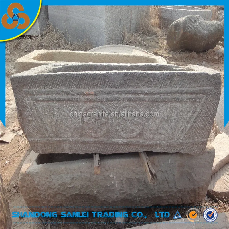Garden decoration granite used antique water trough