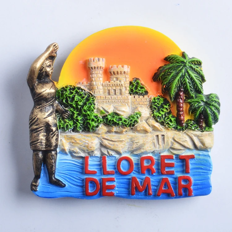 Customised Wholesale Resin Fridge Magnet Refrigerator For Lloret De Mar Tourism Souvenirs From Around The World