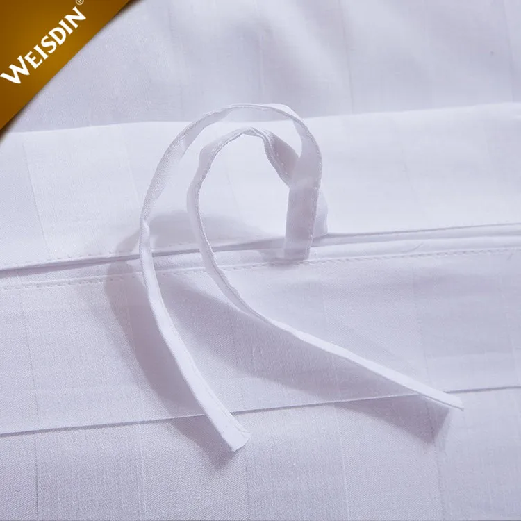 Hot Selling Product white king size 300TC satin stripe 100% cotton hotel bedding comforter bed sheets set