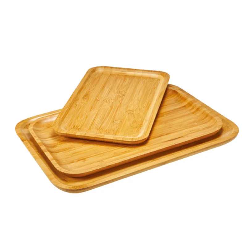 stack Handmade high quality bamboo Food Dessert snack Plates set of 3