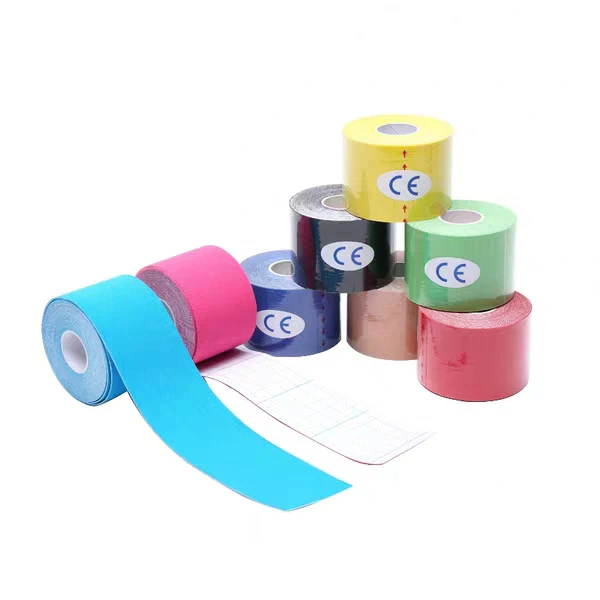 
High Quality 12 colors Waterproof Cotton Elastic Sports Kinesiology Tape 5cm x 5m 