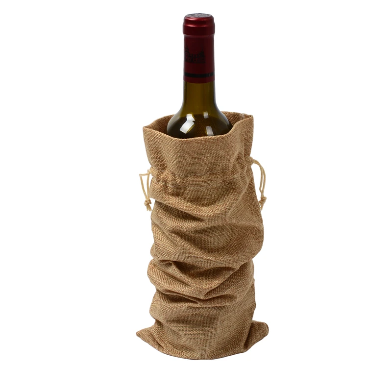 Jute Wine Bottle Bag Sparkling Wine Champagne Gift Bag