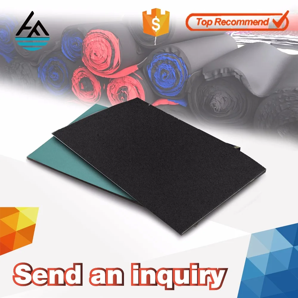 Хорошее качество черный неопреновый каучук ткань коврик