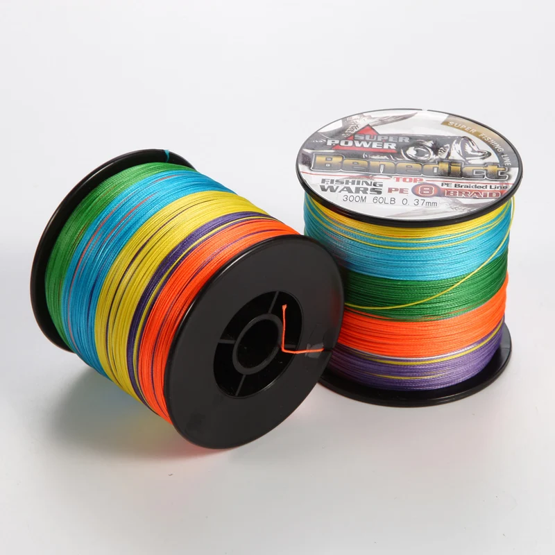 8 strands rell fishing line 300 meters per spool 6LB-300 LB PE braided fishing line