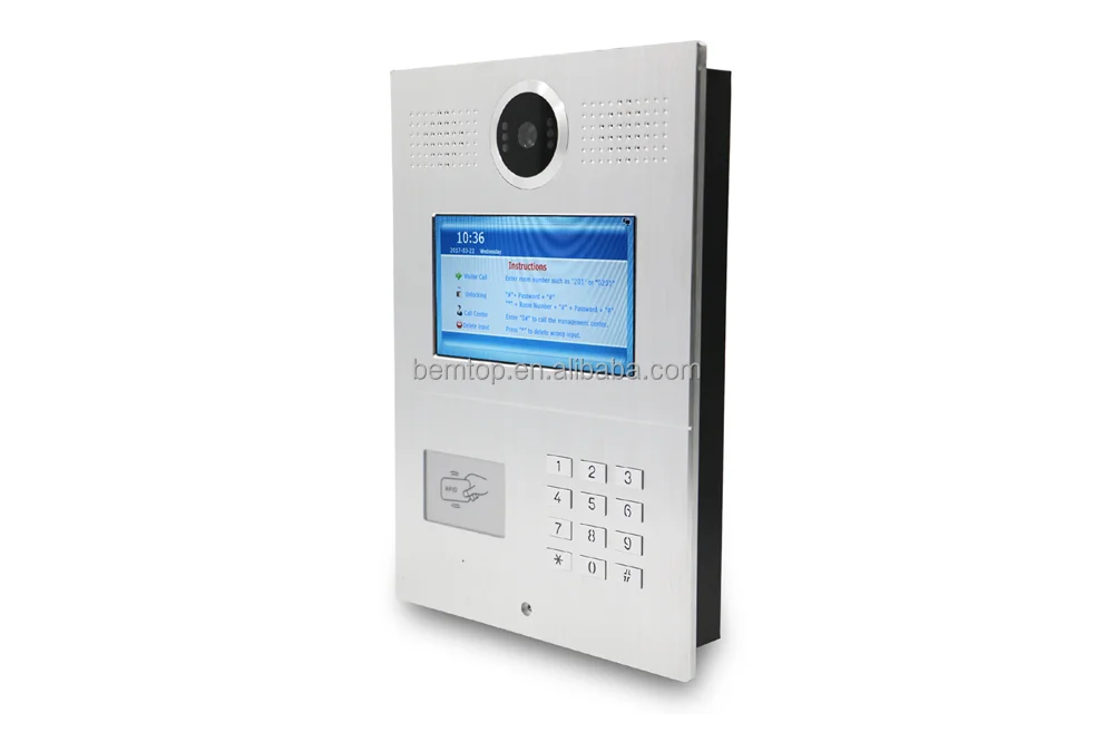 
Code/RFID Card/Indoor Monitor Unlock and Mobile APP Remote Access Multi Apartment Video Door Phone Intercom System for Building 