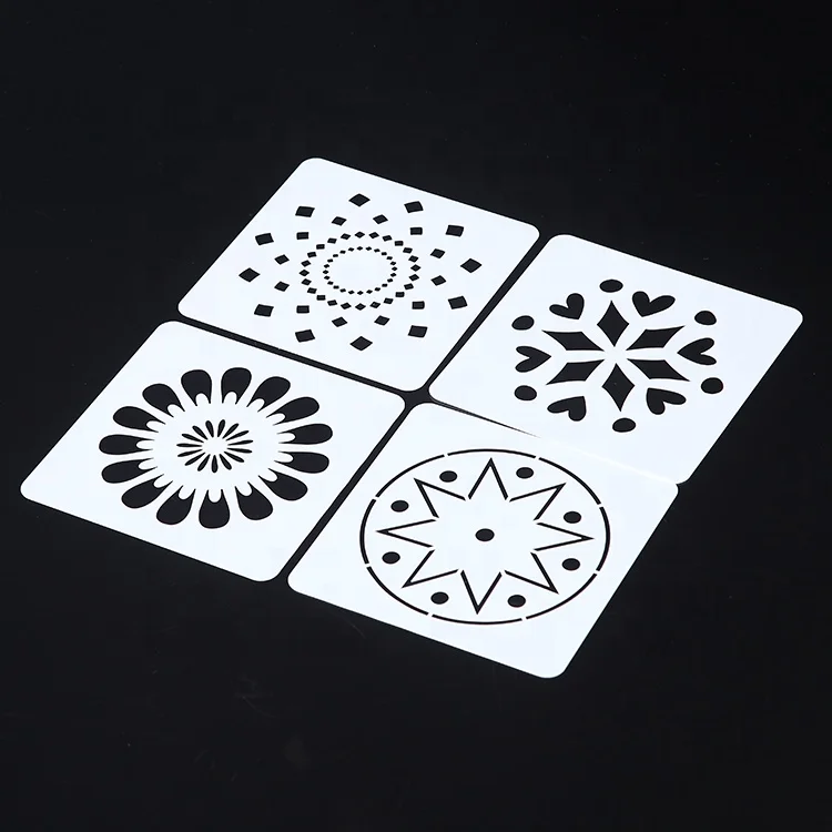 24 Pattern Kid Plastic Picture Drawing Template Stencils Rulers Painting DIY Art