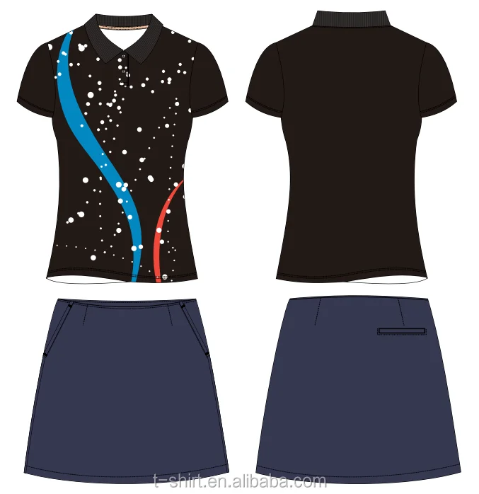 Женская футболка с короткими рукавами Топ 10 Поло Гольф рубашка и юбка-шорты