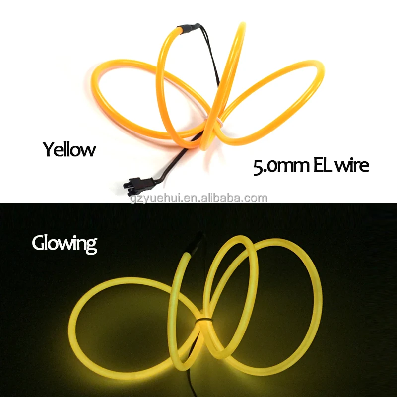 Гибкий неоновый светильник 5,0 мм, цветная трубка из EL-провода, 10 цветов на выбор, не включая контроллер EL для украшения игрушек, поделок, вечеринок