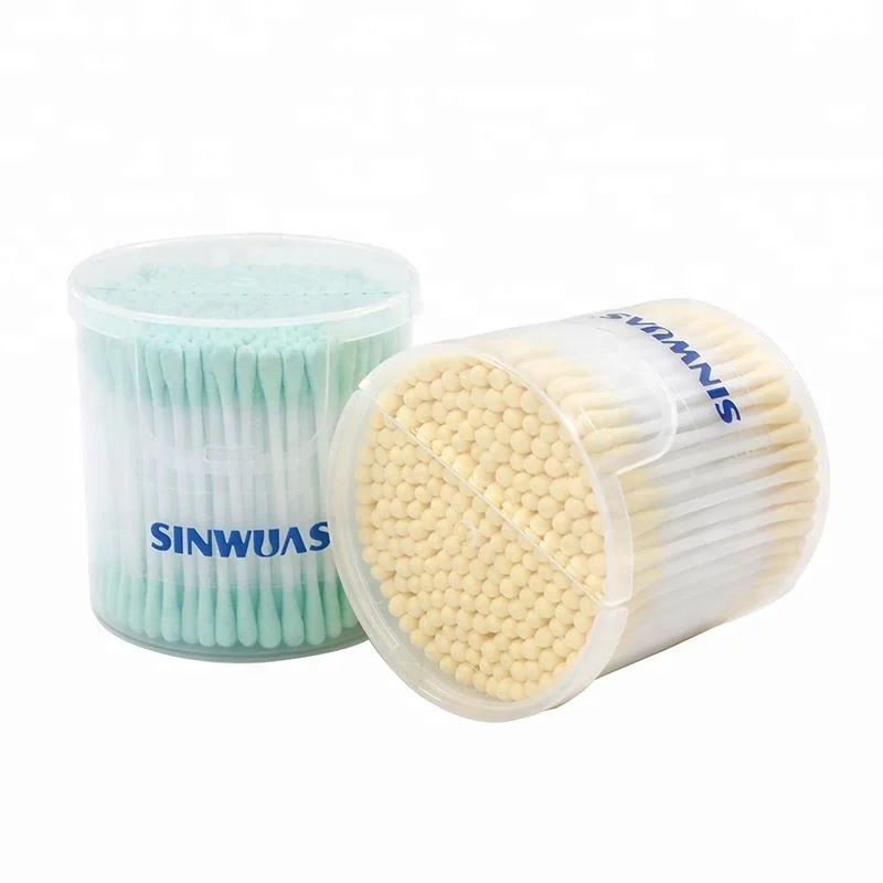 Toughness mild double pure cotton innoxious color cotton plastic stick cotton swab