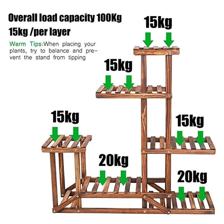 
High quality indoor wooden plant stand display flower pot shelf 