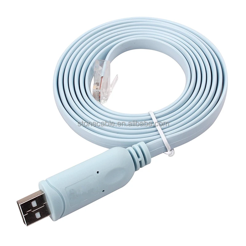 6FT FTDI FT232R USB 2.0 Male To Serial RJ45 Male Console Cable Support For Windows MAC Linux