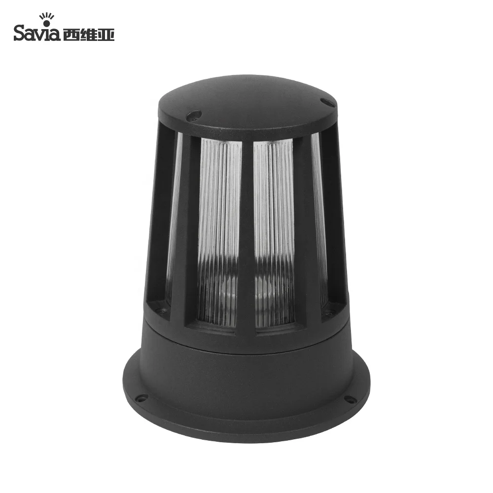 Savia modern outdoor light gate post E27 IP44 aluminium pathway post lamp pillar chapiter lamp garden wall post lantern