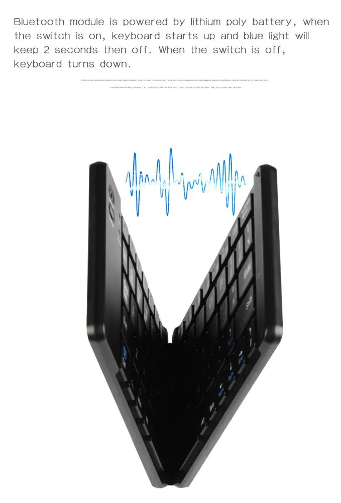 Foldable Ultra Slim Rechargeable Keyboard Tablet Blue tooth Keyboard Wireless Ultra Slim Keyboard for iOS Android Windows 3 in 1