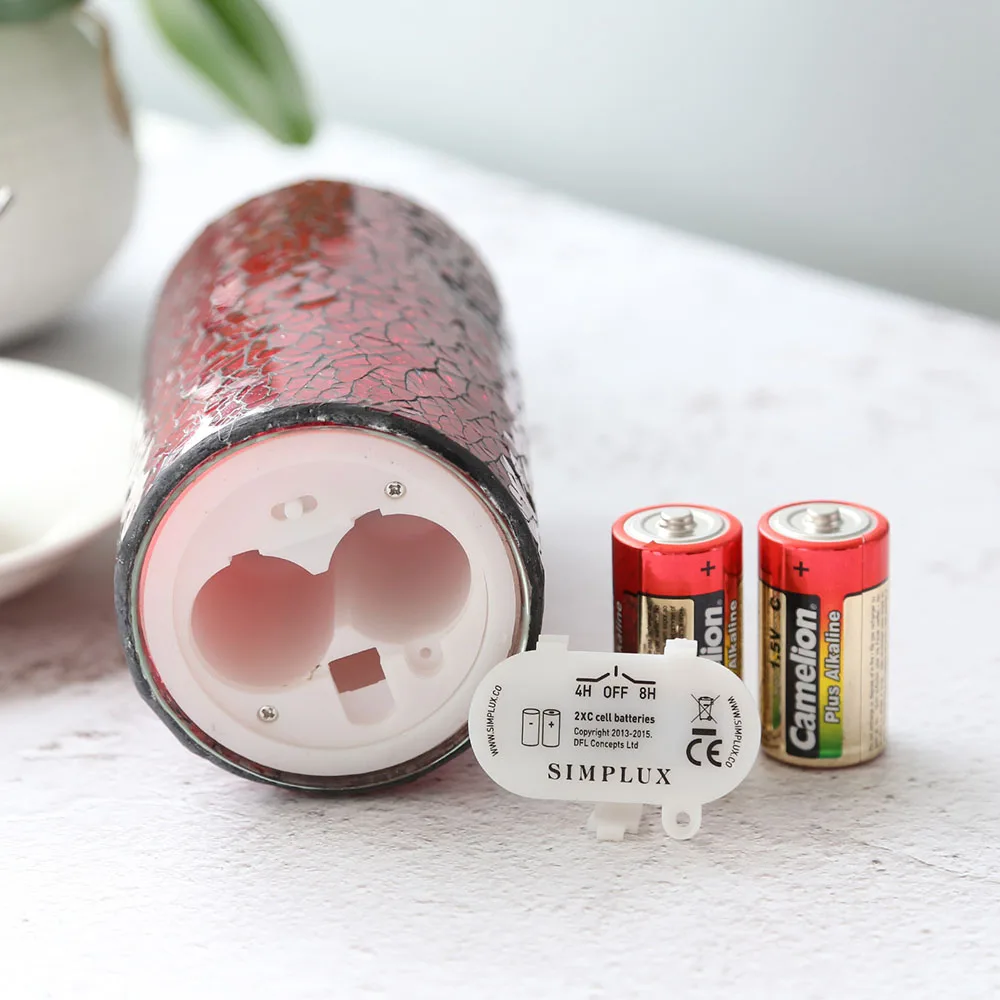 Candle gift sets flameless flickeringelectric candle glass  jar mosaic real wax red led candles