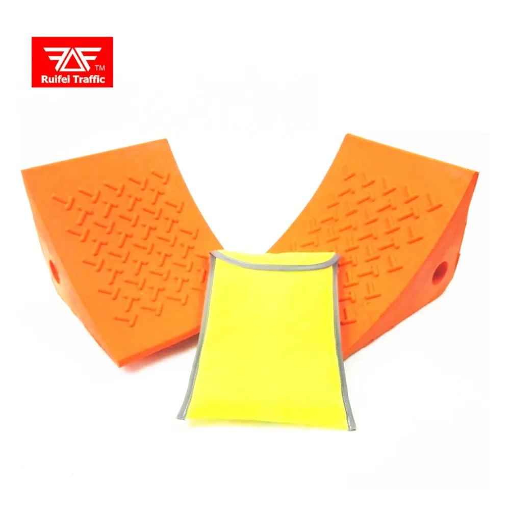Truck wheel chock with PU filling foam, car wheel chock holder