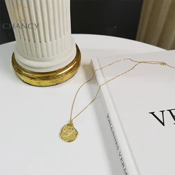 New design freedom owl gold plated sterling silver coin necklace