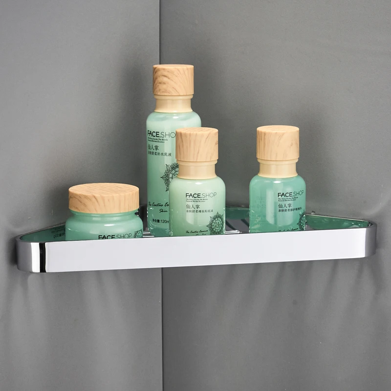 Wall Mount Brass Wire Shower Shelf Bath Corner Shelf Hanging Triangle Shower Rack