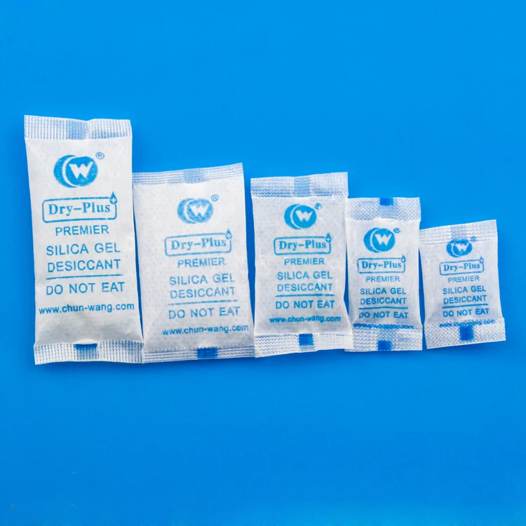 Food grade moisture absorbing silica gel desiccant packages for humidity control
