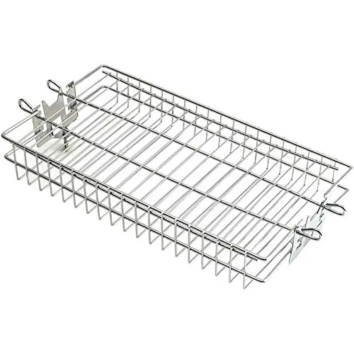 Stainless Steel Flat Spit Rotisserie Chrome Plated Grill Basket BBQ Grills Tool set Barbecue Accessories Utensils Grilling Tools