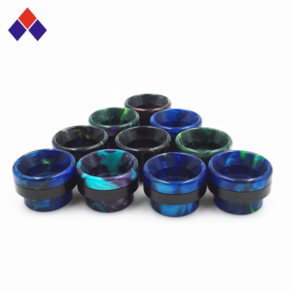
Factory price OEM Wholesale Ecig Epoxy Resin Mouthpiece 810 thread rainbow color Drip Tip for smoking devices 