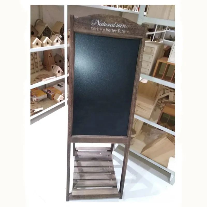 OEM FSC Wood painted & folded frame chalk board standing blackboard