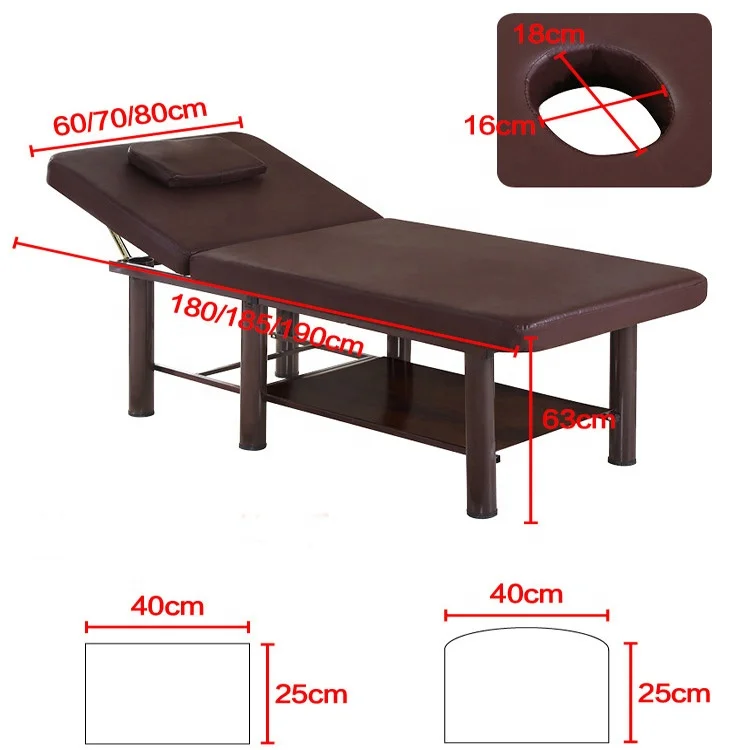 Adjustable Japanese and Korea Style Wooden Massage Bed