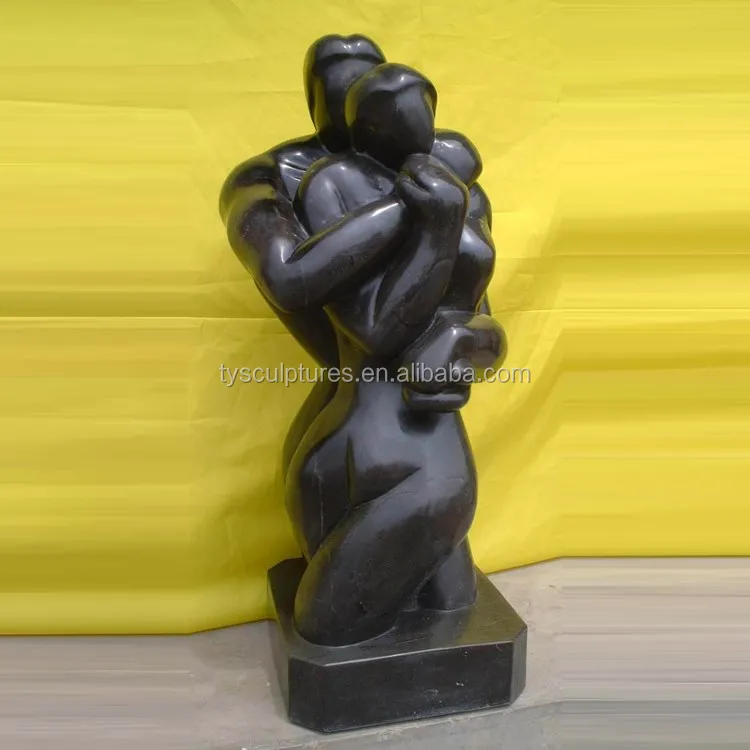 Stone abstract erotic boy and girl granite love couple statue