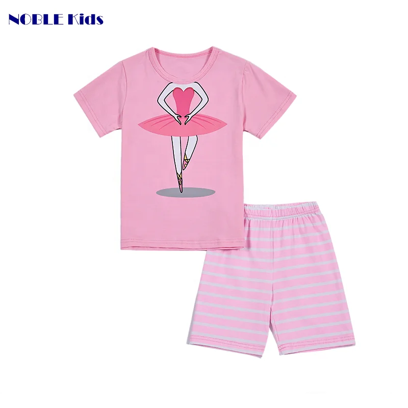 
Manufacturers promote pyjamas suit 2pcs short sleeve cotton pajamas at low prices for kids girl 