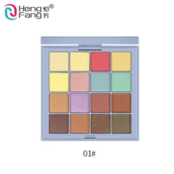 Wholesale Private Label Rich 16 Colors Cosmetic  Waterproof Custom Makeup Glitter Eyeshadow Palette
