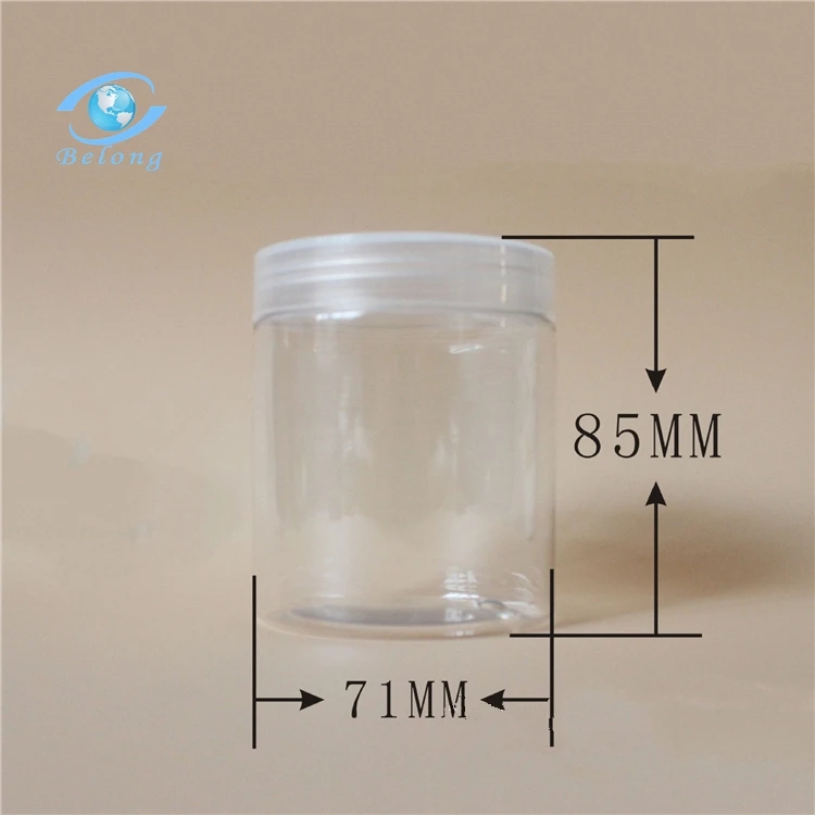 IBELONG оптовая продажа дешевых 8 унций 250 мл пустых прозрачных пластиковых контейнеров для печенья из ПЭТ с алюминиевой крышкой от производителя