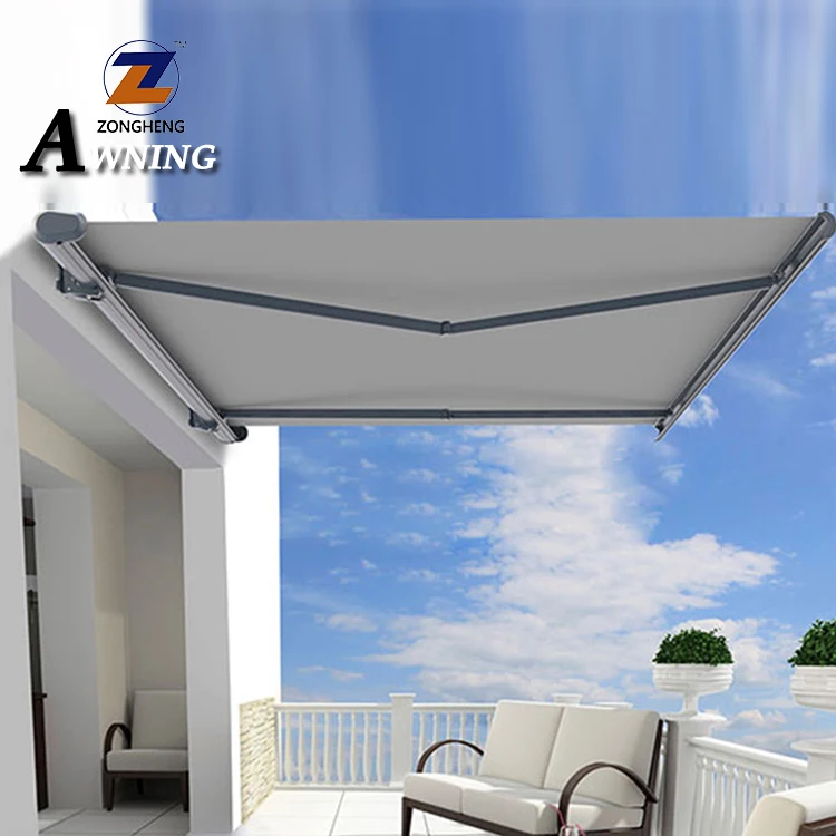 2020 High quality outdoor balcony aluminum retractable awnings with wind sensor and motor
