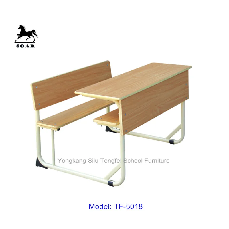 
height adjustable trapezoid school desk with chairs for school furniture set 