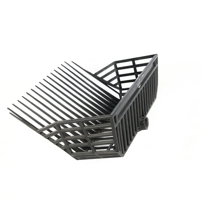 plastic Pitch fork head with D shape handle for horse cleaning