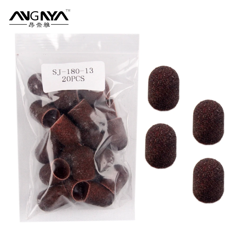 ANGNYA 2018 оптовая продажа ногтей искусство темно-коричневый шлифовальный колпачок ногтей инструменты для маникюра и педикюра