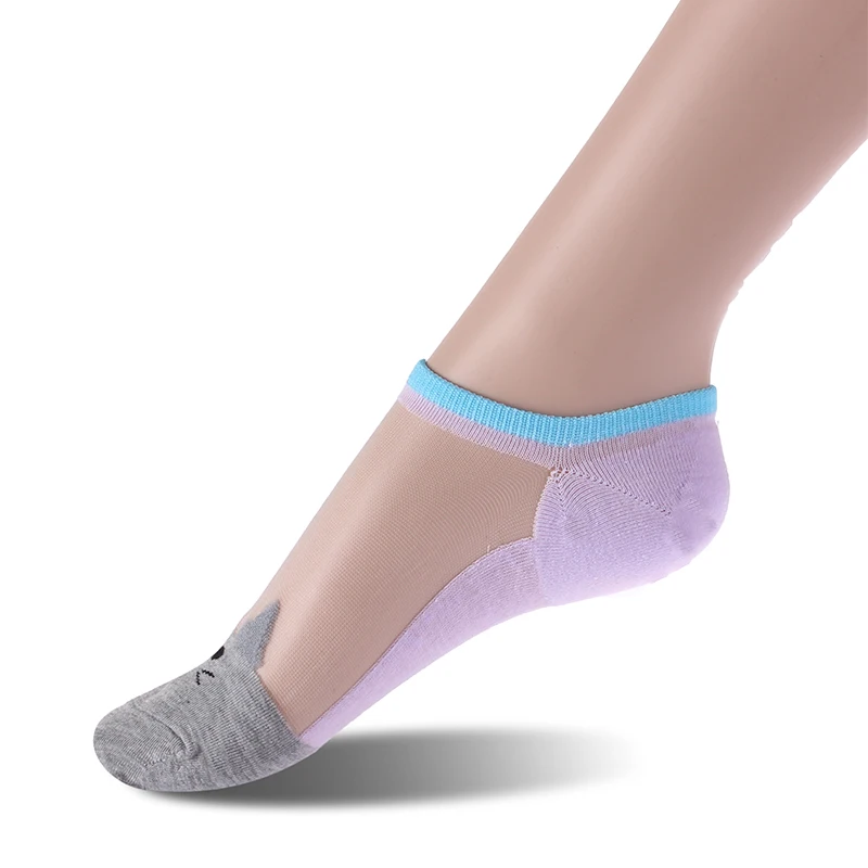 Women Solmate Low Cut Transparent Crystal  Lace Boot Socks Seller