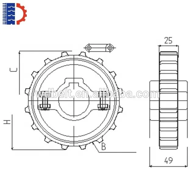  Высококачественная цепная Звездочка с литьевым круглым отверстием серии 3200