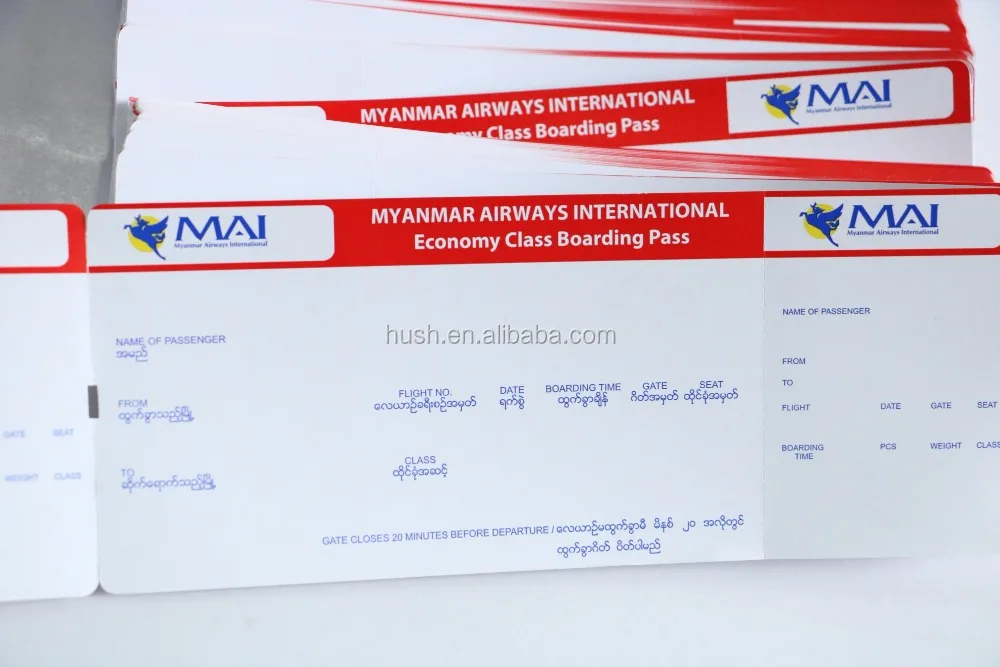 
High Quality Factory boarding pass Airline Flight Ticket Printing Airline ticket booking airline tickets 