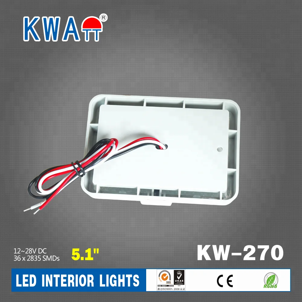 Factory High Quality High lumen Newest12-24V 36LED Rectangle Vehicle Auto Interior ceil Light for Caravan,Cabin,RV With CE RoHS