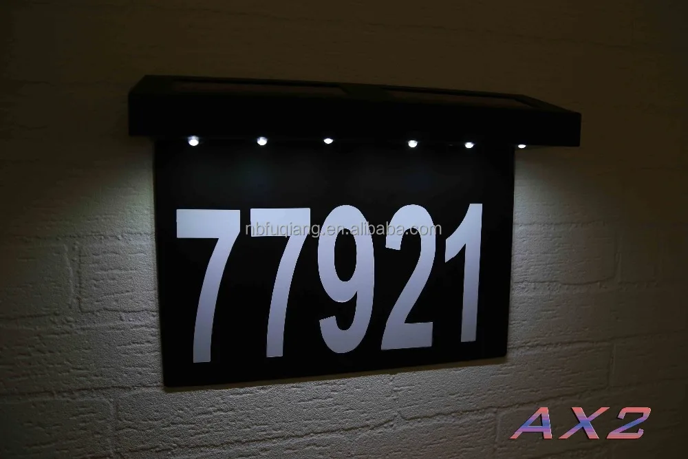 solar led address numbers door light house number