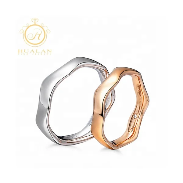 
New Simple Design Bands Solid 10K Gold Ring Engagement rings Set For Couples 