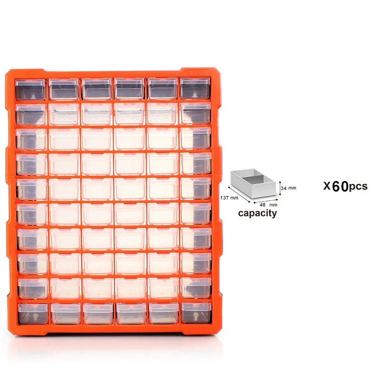 
adjustable cardboard 60 drawers plastic US gereral tool parts box 