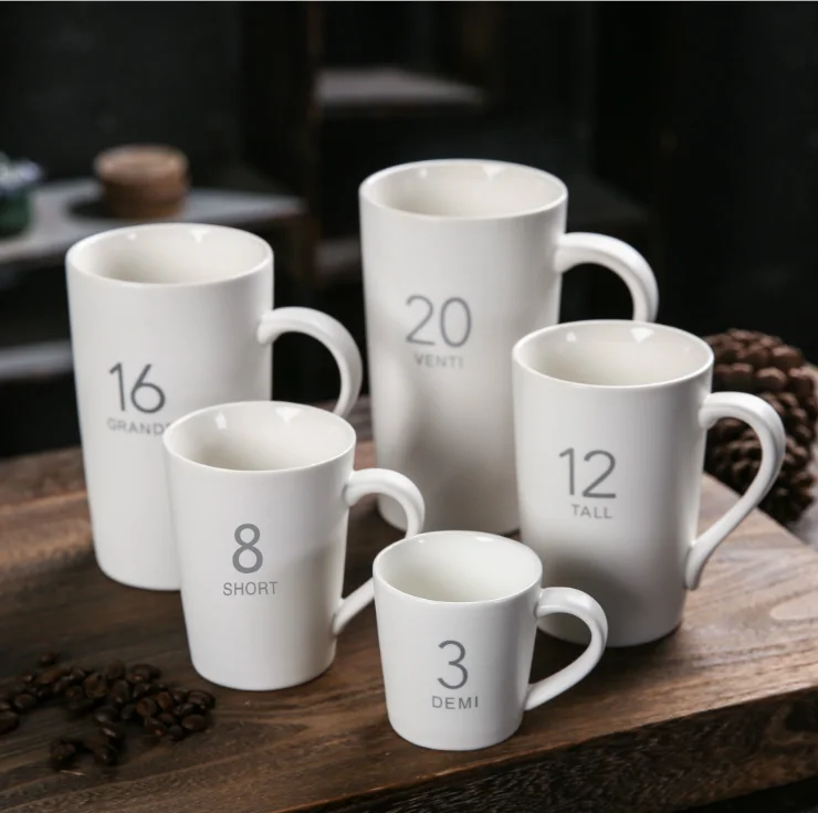 Wholesale Custom Logo Design Ceramic Coffee Mugs with Handle Bamboo Lid Drinks Cups gift box set