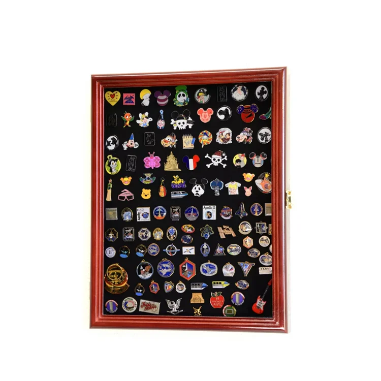 Custom Collins Luxury Wooden Medal Box Elegant Wooden Souvenir Medal Badge Display Box